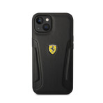 Leather Case Hot Stamped Sides And Yellow Shield Logo // Black (iPhone 14)