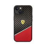 Bimaterial Case Carbon + Polycarbonate With Silver Stripe // Red (iPhone 14)