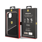 Bimaterial Case Carbon + Polycarbonate With Silver Stripe // Black (iPhone 14)