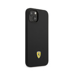 Silicone Case Metal Logo Black Camera Outline // Black (iPhone 14)