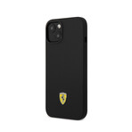 Silicone Case Metal Logo Black Camera Outline // Black (iPhone 14)