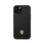 Silicone Case Metal Logo Black Camera Outline // Black (iPhone 14)