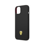 Silicone Case Metal Logo Black Camera Outline // Black (iPhone 14)