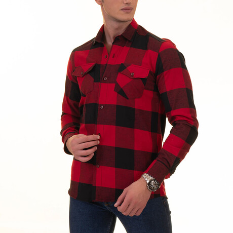 Flannel Shirts // Black & Red Checkered (XS)