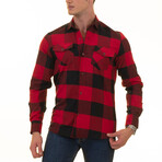 Flannel Shirts // Black & Red Checkered (L)
