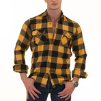 Flannel Shirts // Yellow + Black Checkered (M)