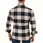 Flannel Shirts // White + Black Checkered (XL)