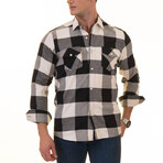Flannel Shirts // White + Black Checkered (L)
