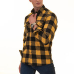 Flannel Shirts // Yellow + Black Checkered (XS)