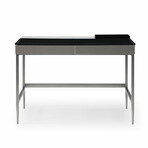 Keane Desk // 2 Drawers, Desk Pad + Storage (Black + White)