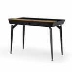 Montgomery Desk // 3 Drawers + Top Storage (Black + Natural)