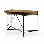Jacobson Desk // 2 Drawers + Back Storage (Natural + Bronze)