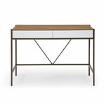 Harrison Desk // 2 Storage Drawers (Natural + Bronze)