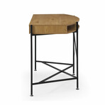 Jacobson Desk // 2 Drawers + Back Storage (Natural + Bronze)