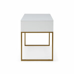 Jamir Desk // 2 Storage Drawers (Gold + White)