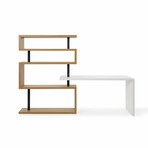 Naya Desk + Shelf // White + Gray