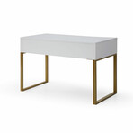 Jamir Desk // 2 Storage Drawers (Gold + White)