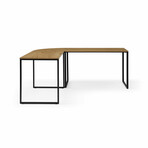 Bryanna L-Shaped Desk (Black + Natural)