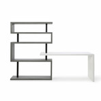 Naya Desk + Shelf // White + Gray
