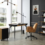 Montgomery Desk // 3 Drawers + Top Storage (Black + Natural)