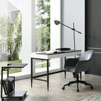 Keane Desk // 2 Drawers, Desk Pad + Storage (Black + White)