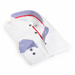 Contemporary Fit White Dress Shirt with Contrast Details // White (S)