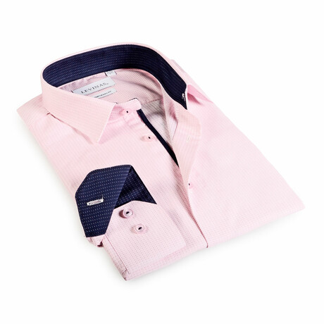 Contemporary Fit Pin-Dot Dress Shirt // Pink Small Dots (S)