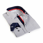Contemporary Fit Modern Check Dress Shirt // Large Navy Check (S)
