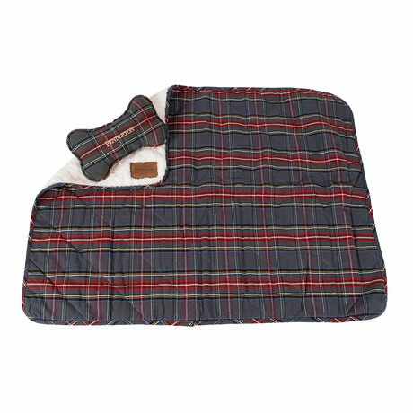 Pendleton Plaid Pet Throw & Bone Combo (Grey Stewart)
