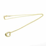 18k Yellow Gold Open Heart Necklace // 15.74" // Pre-Owned