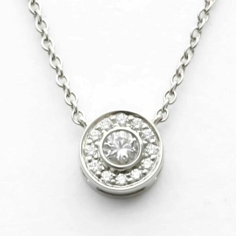 Platinum Circlet Mini Diamond Necklace // 15.94" // Pre-Owned