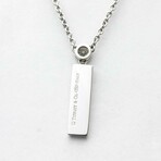 18k White Gold Diamond Bar Necklace // 16.14" // Pre-Owned