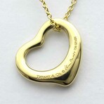 18k Yellow Gold Open Heart Necklace // 15.74" // Pre-Owned