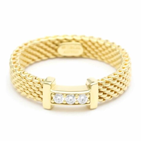 18k Yellow Gold Somerset Diamond Mesh Ring // Ring Size: 5 // Pre-Owned