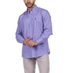 Victor Button Up Shirt // Blue + Pink (XL)