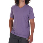 Short Sleeve Moisture-Wicking Active V-Neck T // Purple (M)