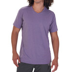 Short Sleeve Moisture-Wicking Active V-Neck T // Purple (XL)
