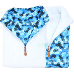 1/4 Zip Reversible Sherpa Fleece // Electric + Snow (X-Small)