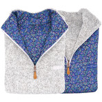 1/4 Zip Reversible Sherpa Fleece // Silver + Viral (Small)