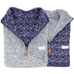 1/4 Zip Reversible Sherpa Fleece // Galaxy + Albatross (X-Small)