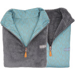 1/4 Zip Reversible Sherpa Fleece // Charcoal + Rain (X-Small)