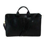 Double Gusset Top Zip Briefcase // Black