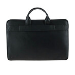 Double Gusset Top Zip Briefcase // Black