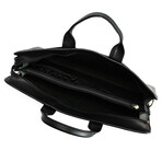 Double Gusset Top Zip Briefcase // Black