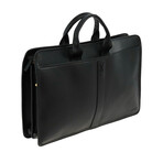 Double Gusset Top Zip Briefcase // Black