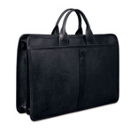 Double Gusset Top Zip Briefcase // Black