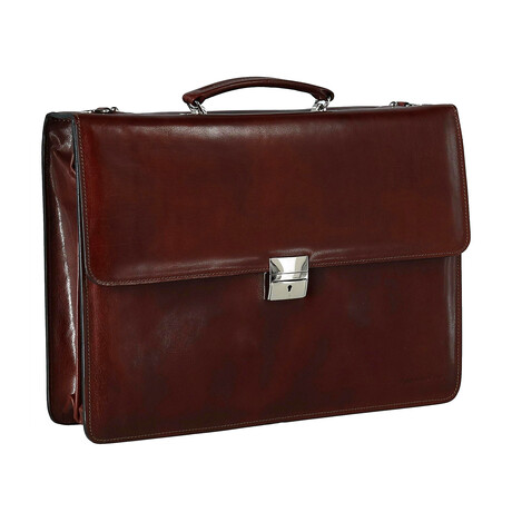 Leather Briefcase // Cognac