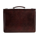 Leather Briefcase // Cherry
