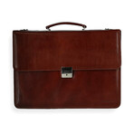 Leather Briefcase // Cognac