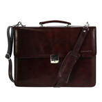Leather Briefcase // Cherry